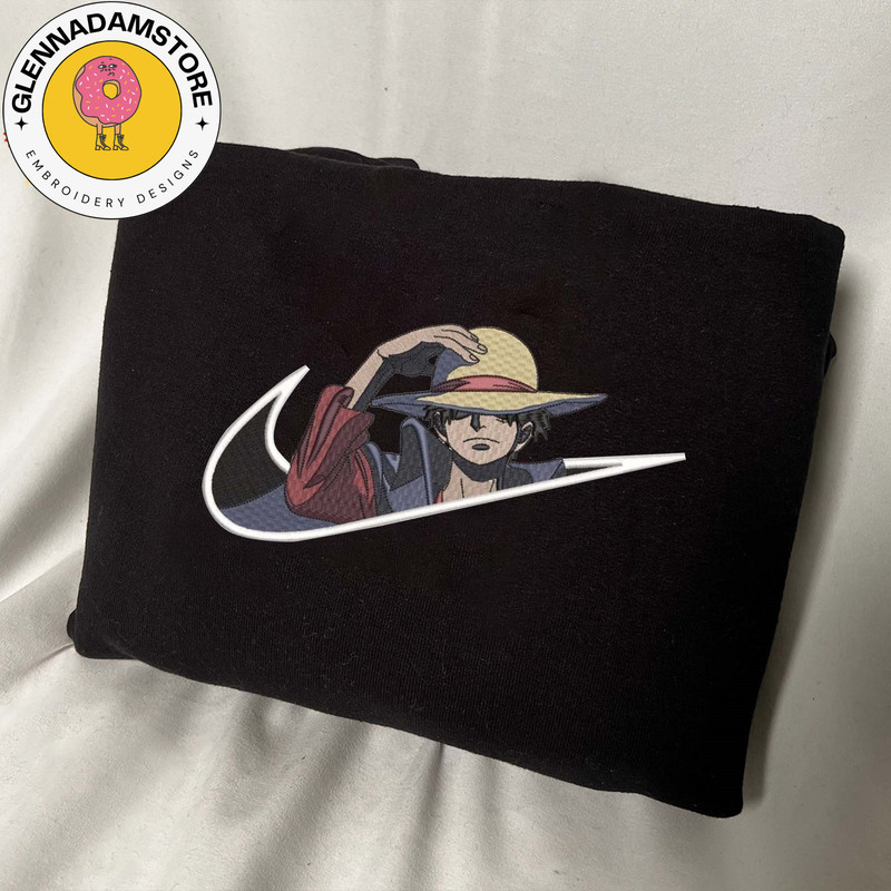 NIKE X Ace Embroidered Sweatshirt, One Piece Anime Embroidered Sweatshirt, Custom Anime Embroidered Hoodie, Anime Gift.jpg