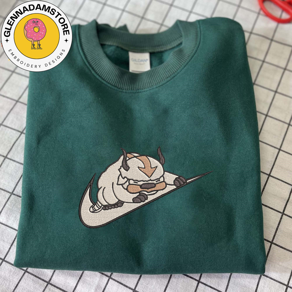NIKE X Appa Unisex Embroidered Sweatshirt,  The Last Airbender Anime Embroidered Sweatshirt, Manga Embroidered Crewneck.jpg