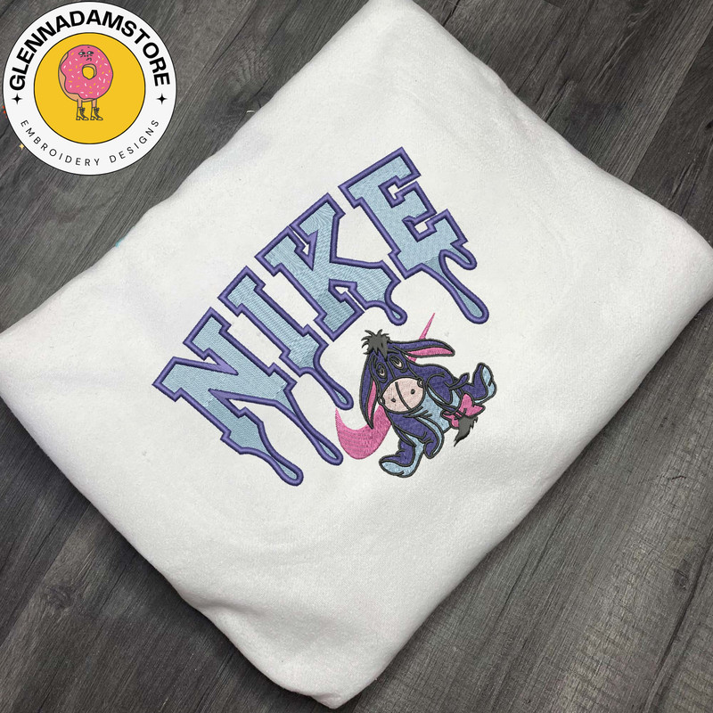 NIKE x Eeyore Embroidered Sweatshirt, Winnie the Pooh Cartoon Brand Character Embroidered Sweatshirt, Custom Brand Embro.jpg