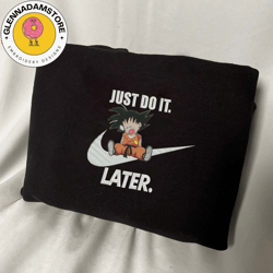 nike x goku embroidered sweatshirt, dragon ball anime embroidered sweatshirt, anime embroidered crewneck, anime gift