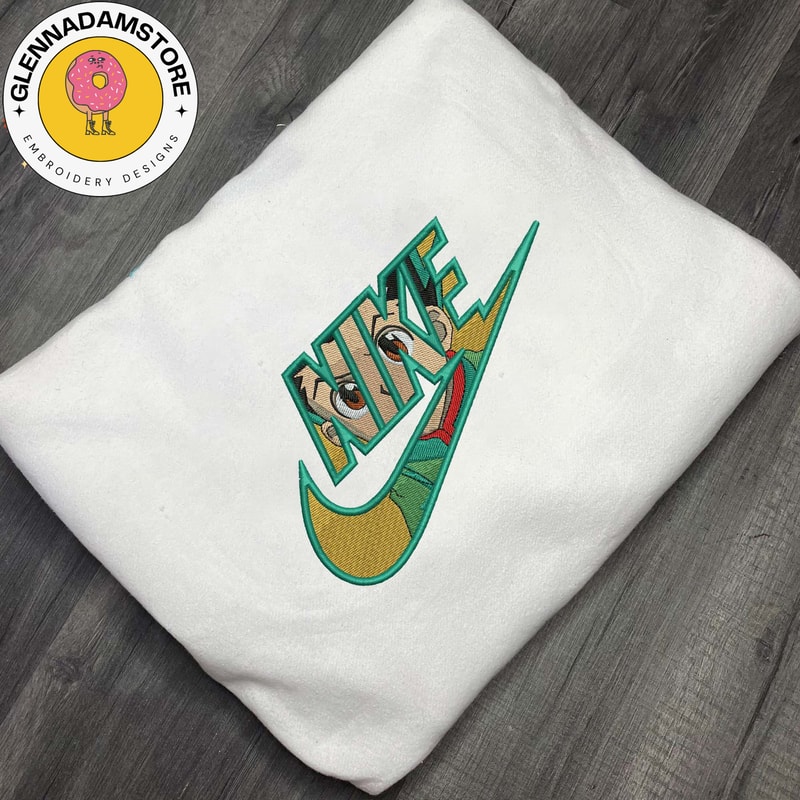 NIKE X Gon Embroidered Sweatshirts, Hunter x Hunter Anime Embroidered Sweatshirt, Anime Embroidered Crewneck, Anime Gift.jpg