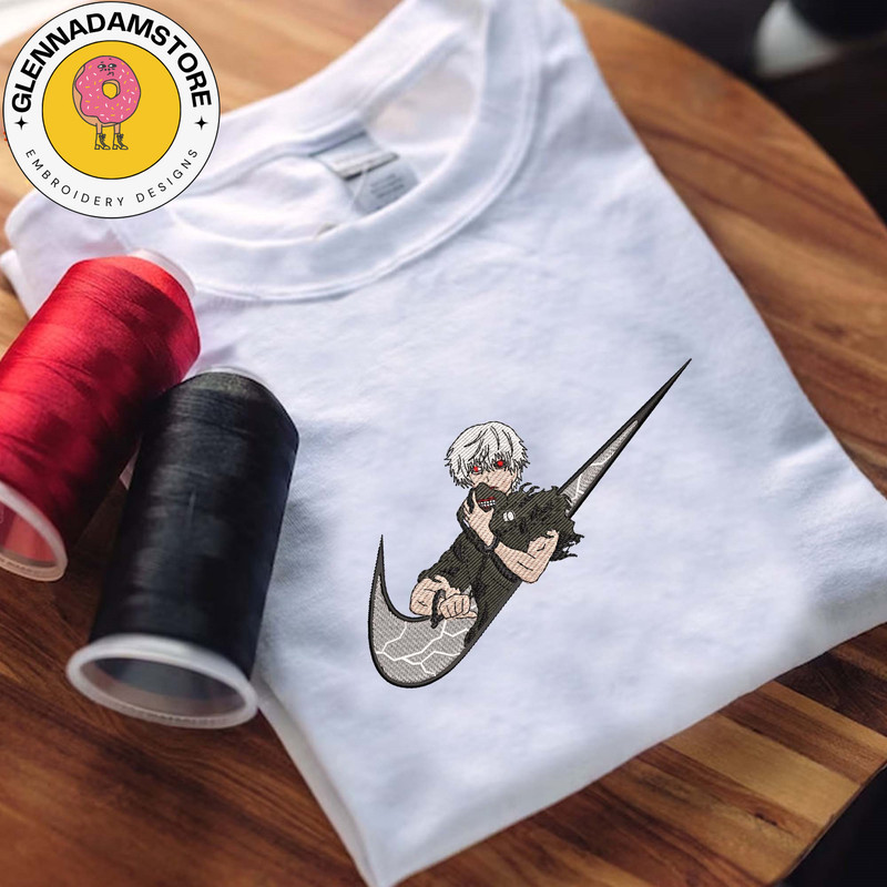 NIKE x Kaneki Kun Embroidered Sweatshirt, Tokyo Ghoul Anime Embroidered Sweatshirt, Custom Anime Embroidered Crewneck, A.jpg