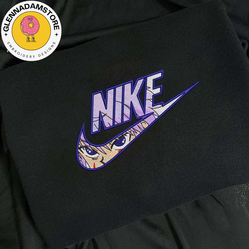 NIKE X Killua Embroidered Sweatshirt, Hunter x Hunter Anime Embroidered Sweatshirt, Anime Custom Embroidered Crewneck, A.jpg