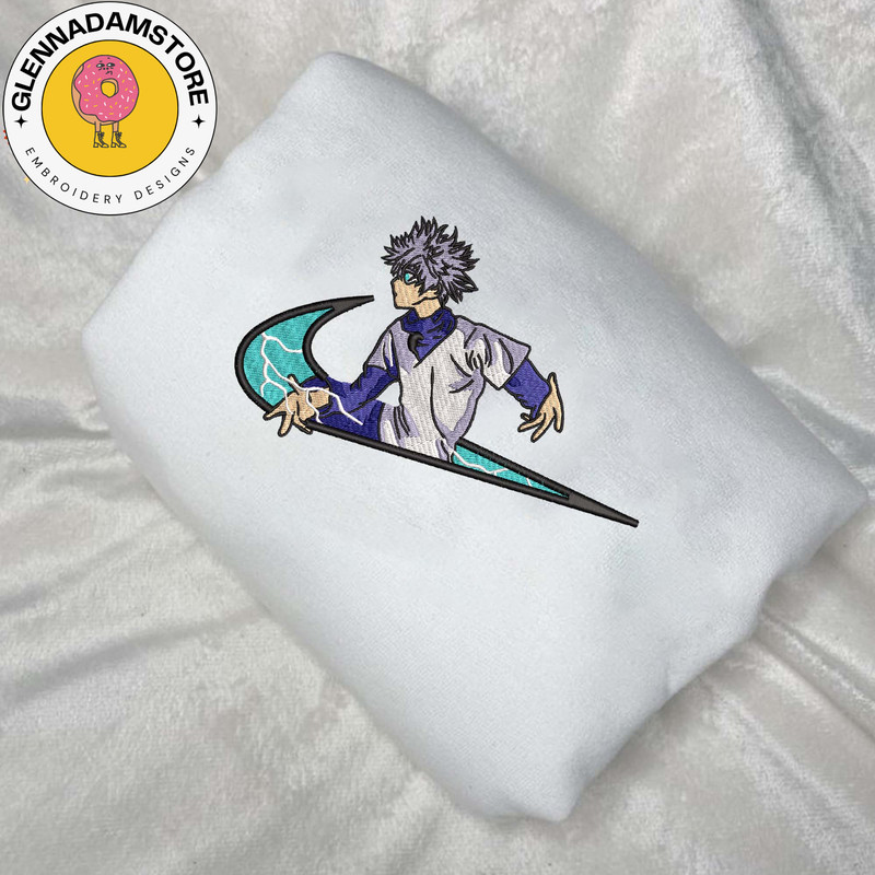 NIKE X Killua Embroidered Sweatshirt, Hunter x Hunter Anime Embroidered Sweatshirt, Anime Embroidered Crewneck, Best Ani.jpg
