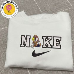 nike x lola bunny embroidered sweatshirt, brand character cartoon embroidered sweatshirt, custom cartoon embroidered cre
