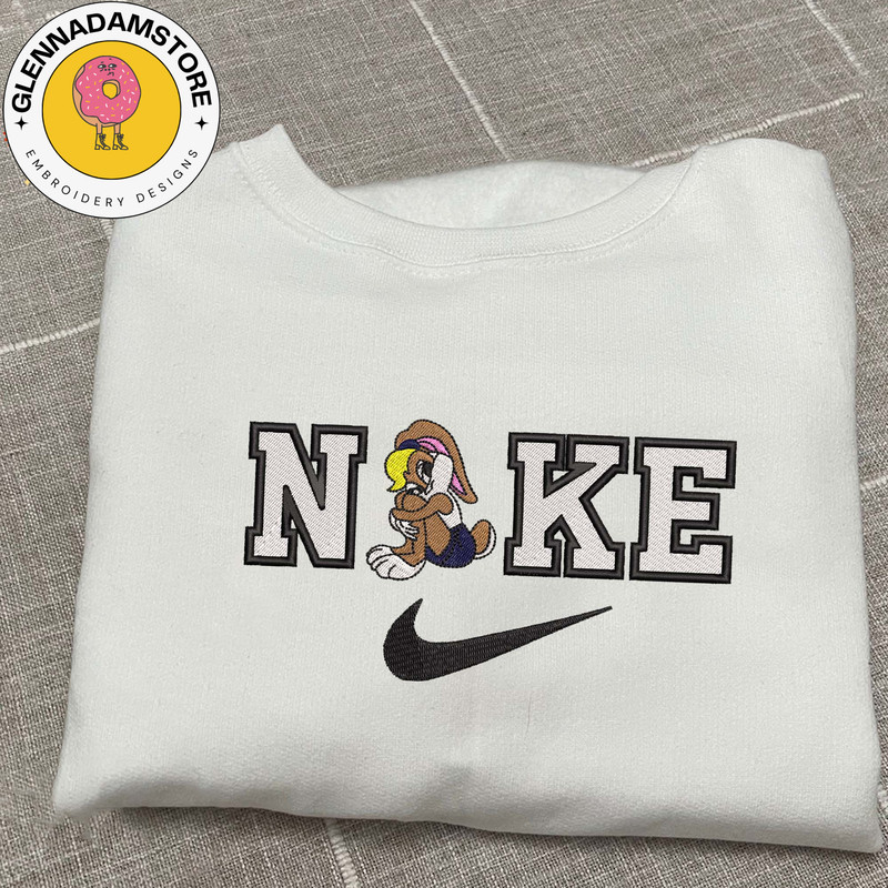 NIKE X Lola Bunny Embroidered Sweatshirt, Brand Character Cartoon Embroidered Sweatshirt, Custom Cartoon Embroidered Cre.jpg