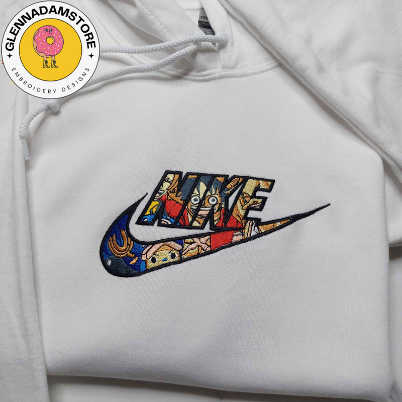 NIKE X Luffy Embroidered Sweatshirt, One Piece Anime Embroidered Sweatshirt, Anime Embroidered Crewneck, Anime Gift.jpg