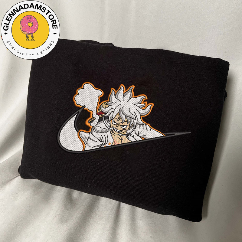 NIKE x Luffy Gear 5 Embroidered Sweatshirt, One Piece Anime Embroidered Sweatshirt, Custom Anime Embroidered Crewneck, E.jpg