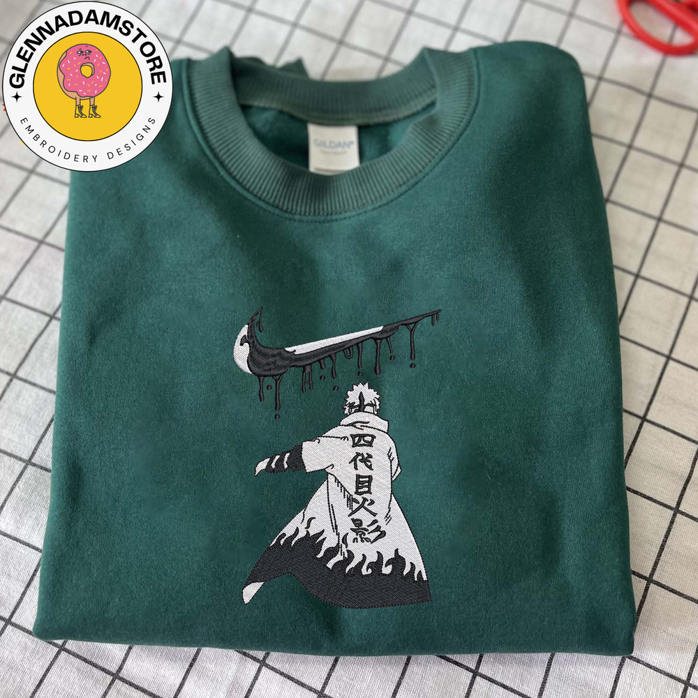 NIKE X Minato Embroidered Sweatshirt, Naruto Anime Embroidered Sweatshirt, Custom Anime Embroidered Crewneck, Best Anime.jpg