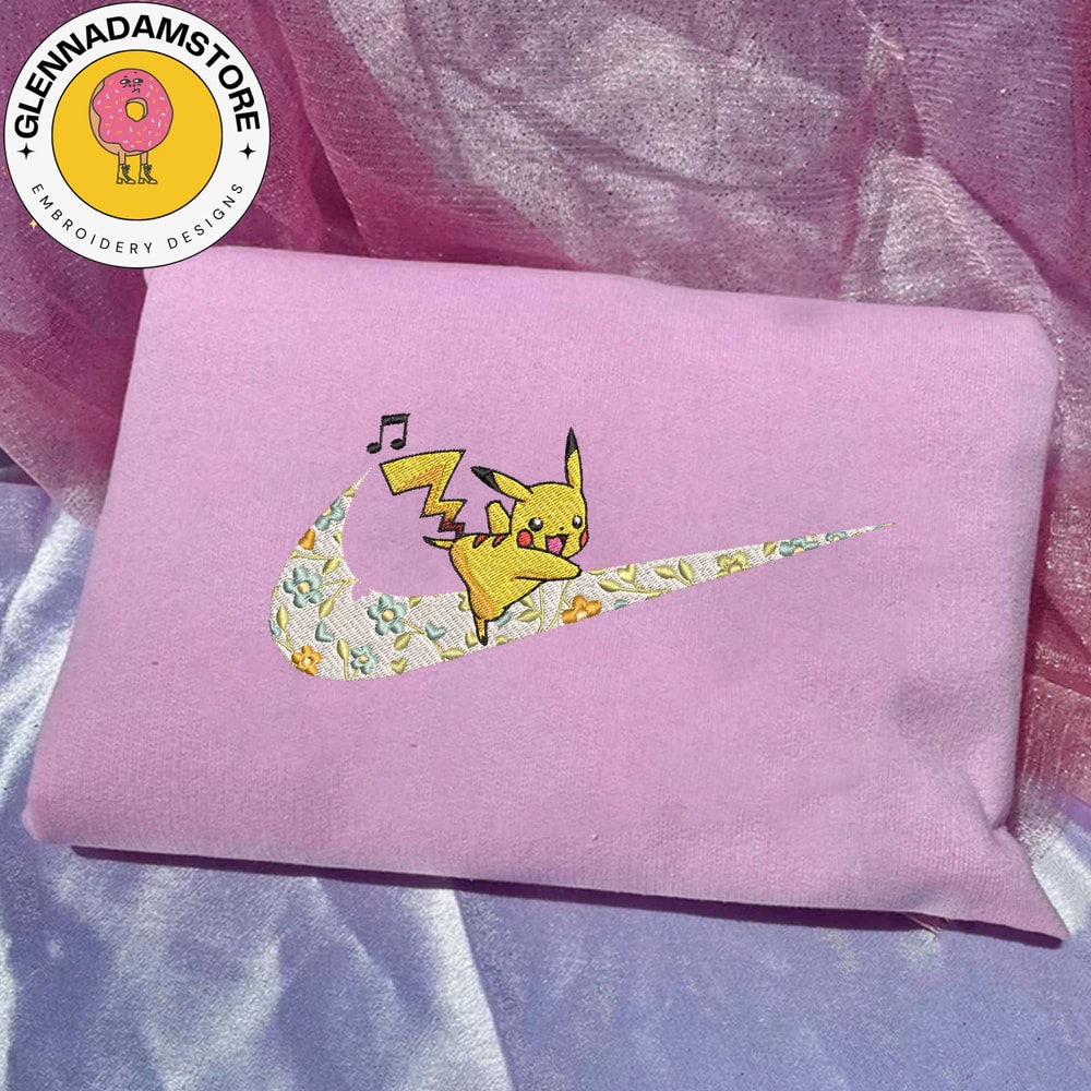 NIKE x Pikachu Embroidered Sweashirt, Pokemon Anime Embroidered Sweatshirt, Anime Embroidered Crewneck, Impressive Anim.jpg