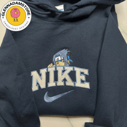 nike x sasuke embroidered sweatshirt, naruto anime embroidered sweatshirt, anime embroidered hoodie, anime embroidered g