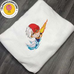 nike x shoto  embroidered sweatshirt, my hero academia anime embroidered sweatshirt, anime embroidered crewneck, anime g