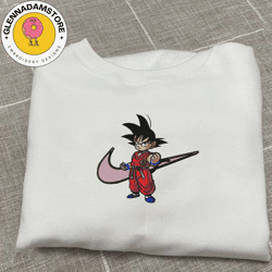 nike x son goku embroidered sweatshirt, dragon ball anime embroidered sweatshirt, anime embroidered crewneck, best-selli