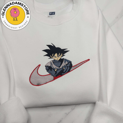 nike x son goku embroidered sweatshirt, dragon ball anime embroidered sweatshirt, anime sweatshirt, embroidered anime gi