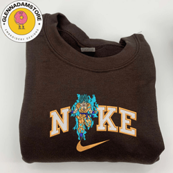 nike x son goku embroidered sweatshirt, dragon ball anime embroidered sweatshirt, custom anime embroidered crewneck, bes
