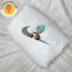 nike x vegeta embroidered sweatshirt, dragon ball anime embroidered sweatshirt, anime embroidered crewneck, anime sweats