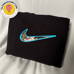 nike x vegeta embroidered sweatshirt, dragon ball anime embroidered sweatshirt, custom anime embroidered crewneck, anime