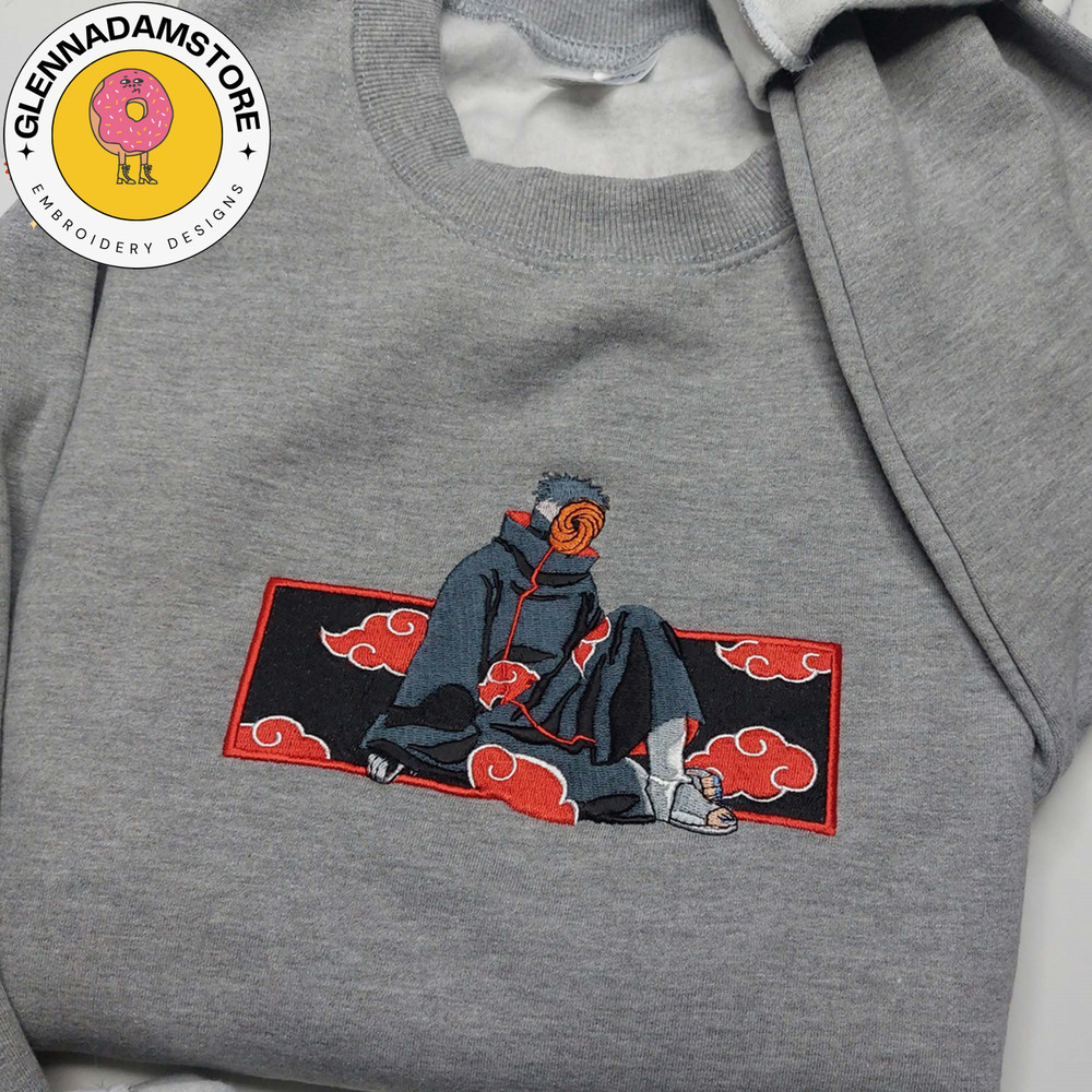 Obito Embroidered Sweatshirt, Naruto Anime Embroidered Sweatshirt, Anime Embroidered Crewneck, Anime Embroidered Gifts.jpg