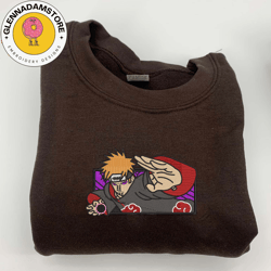 pain embroidered sweatshirt, naruto anime embroidered sweatshirt, custom anime embroidered crewneck, anime embroidered g