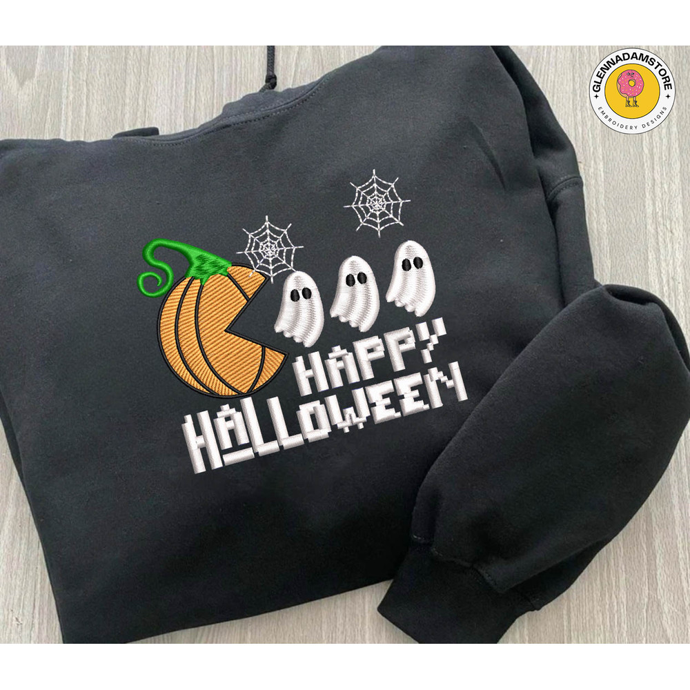 Pumpkin Halloween Embroidery File, Scary Pumpkin Embroidery Design, Happy Halloween Embroidery Machine File.jpg