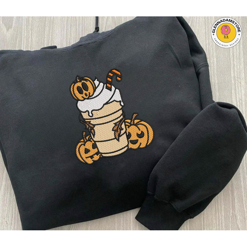 Pumpkin Spice Embroidery Design, Pumpkin Face Embroidery File, Pumpkin Halloween Embroidery Design, Embroidery Designs.jpg