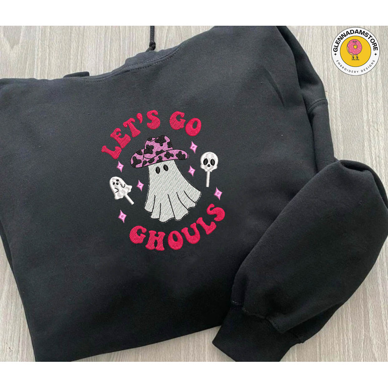 Spooky Halloween Embroidery Design, Let's Go Ghouls Embroidery File, Spooky Season Embroidery Design, Embroidery Designs.jpg