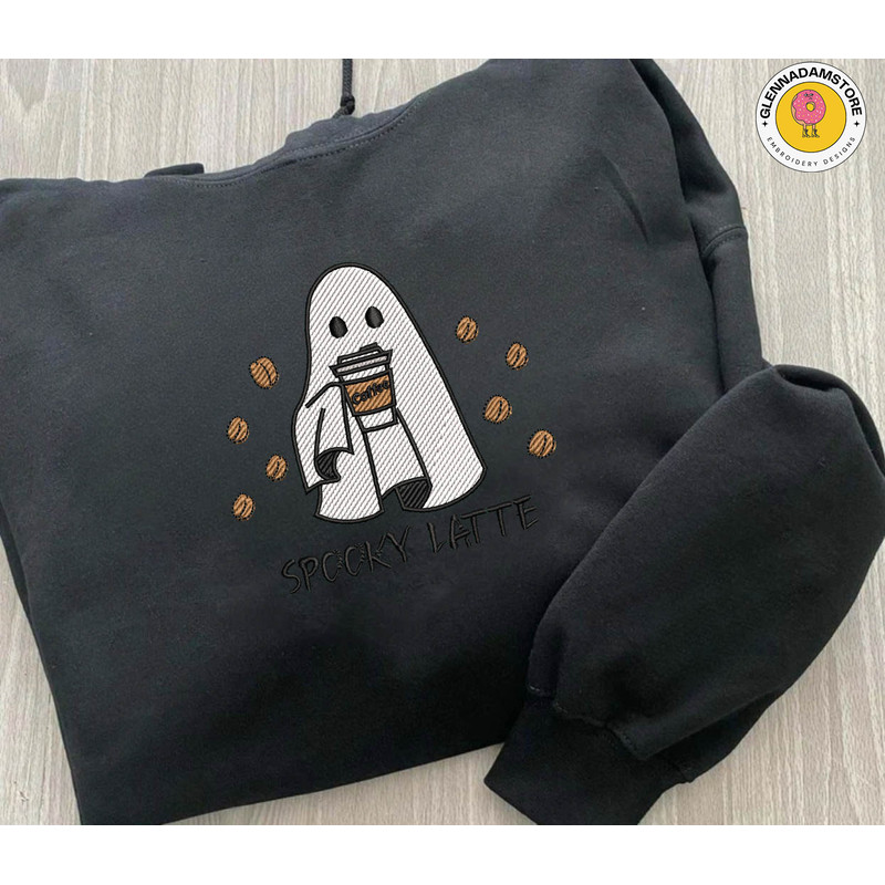 Spooky Halloween Embroidery File, Coffee Spooky Embroidery Design, Stay Spooky Embroidery Machine File, Embroidery File.jpg