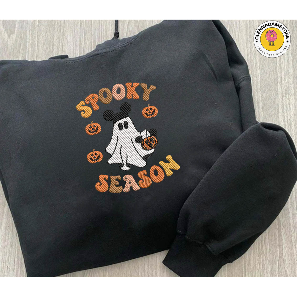 Spooky Season Embroidery Design, Happy Halloween Embroidery Design, Retro Cartoon Mouse Spooky Embroidery File, Autumn Spooky Vibes Machine Embroidery File.jpg