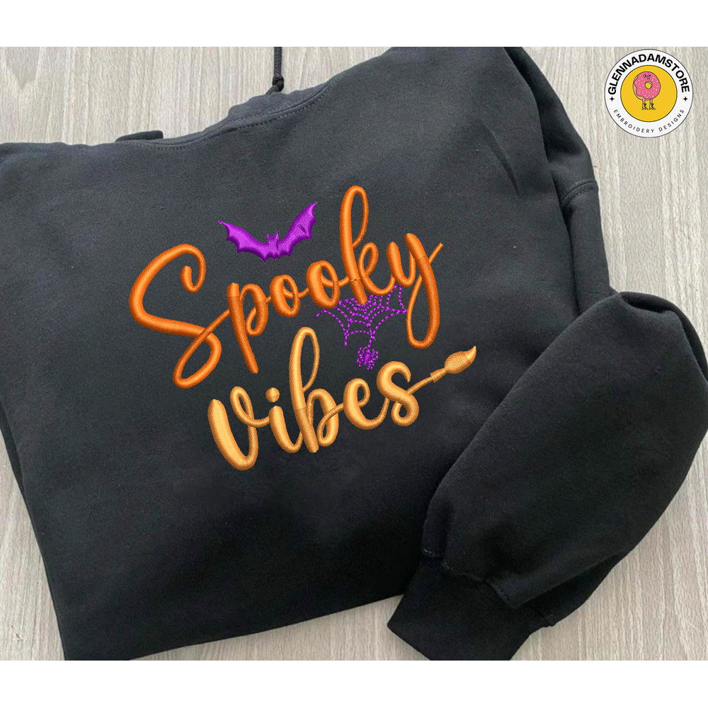 Spooky Vibes Embroidery Design, Stay Spooky Craft Embroidery Design, Spooky Halloween Embroidery File.jpg