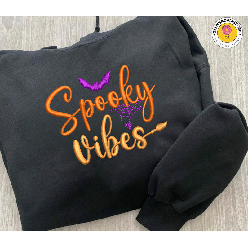 Spooky Vibes Embroidery Design, Stay Spooky Craft Embroidery Design, Spooky Halloween Embroidery File.jpg
