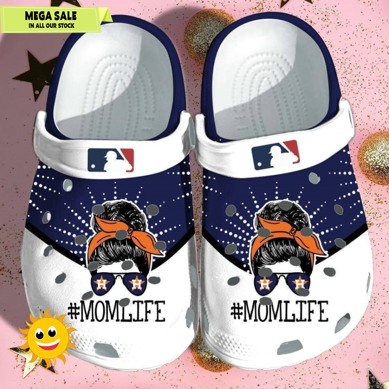 Astros Mom Life Gift For Fan Rubber Clog Crocs Shoescrocband Clogs 365crocs 1jpg