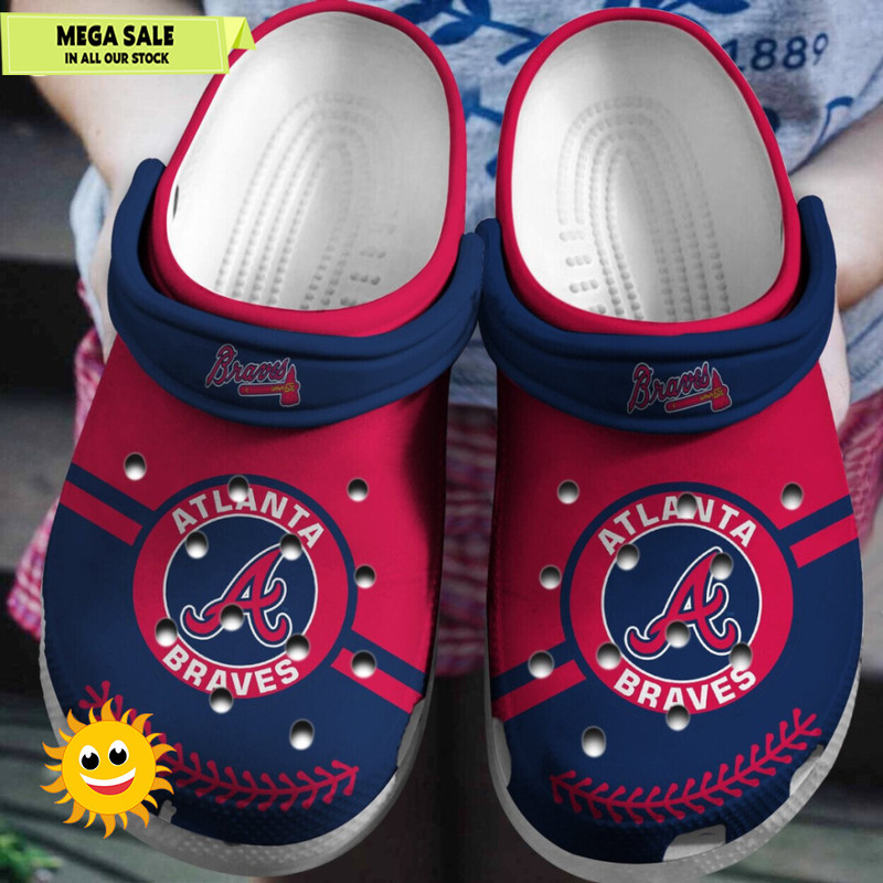 Atlanta Braves Baseball Theme Personalized Clog Unisex Modern Fashion Style  365crocs 1jpg