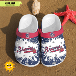 atlanta braves crocs crocband clog shoes for men women, custom crocs