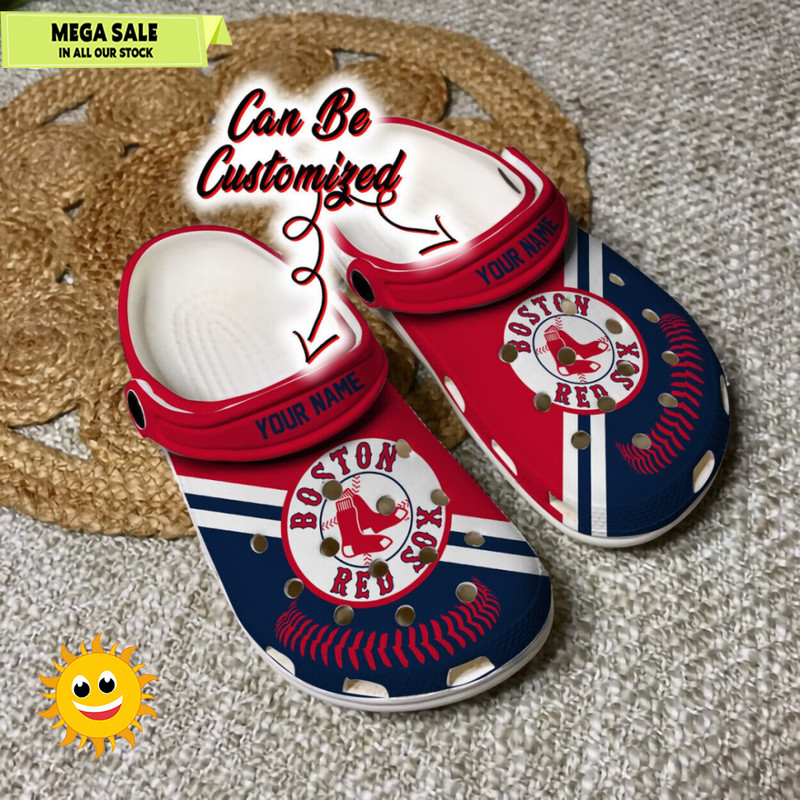 Baseball Boston Red Sox Personalized Baseball Logo Team Clog Shoes  365crocs 1jpg