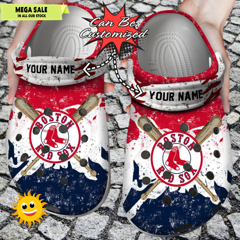 Baseball Boston Red Sox Personalized Watercolor New Clog Shoes  365crocs 1jpg