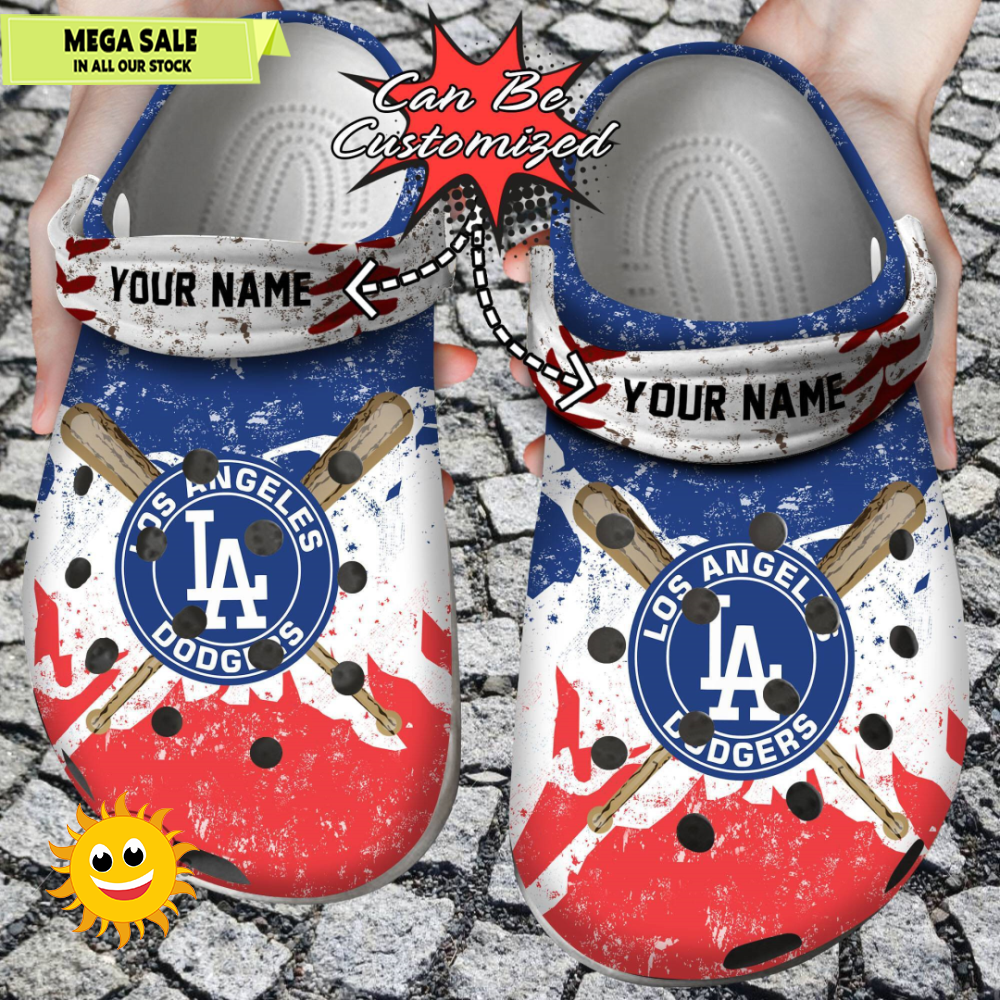 Baseball Crocs LA Dodgers Personalized Watercolor New Clog Shoes  365crocs 1jpg