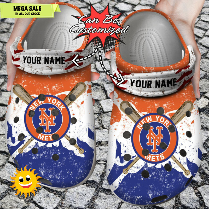 Baseball New York Mets Personalized Watercolor New Clog Shoes  365crocs 1jpg