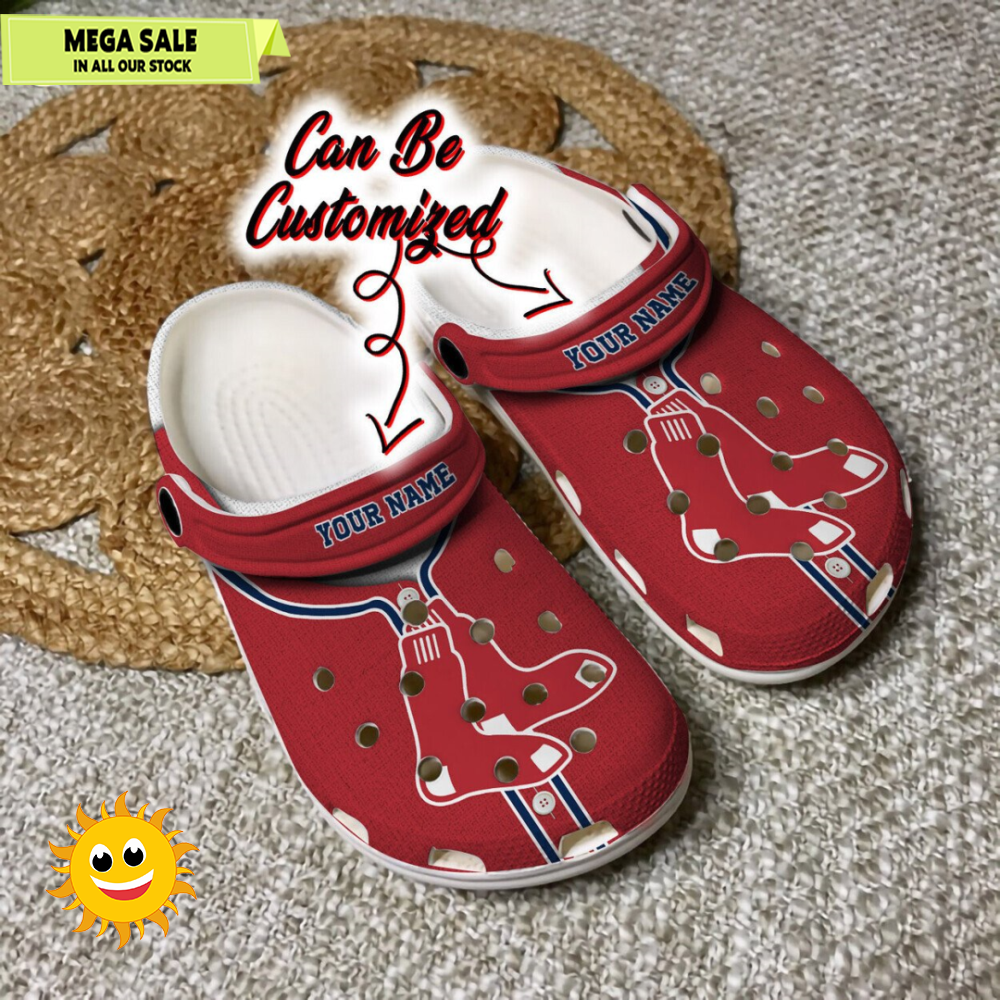 Baseball Personalized Boston Red Sox Jersey Style Clog Shoes  365crocs 1jpg