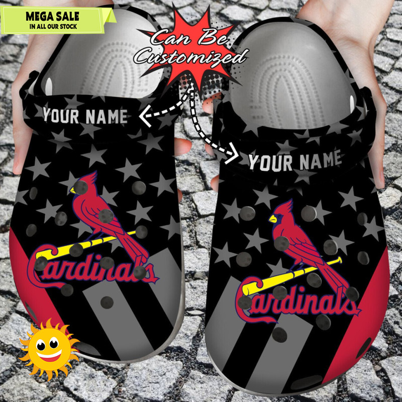 Baseball Personalized St Louis Cardinals Star Flag Clog Shoes 365crocs 1jpg