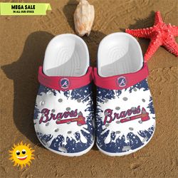 braves crocband clog crocs shoes for men women, custom crocs