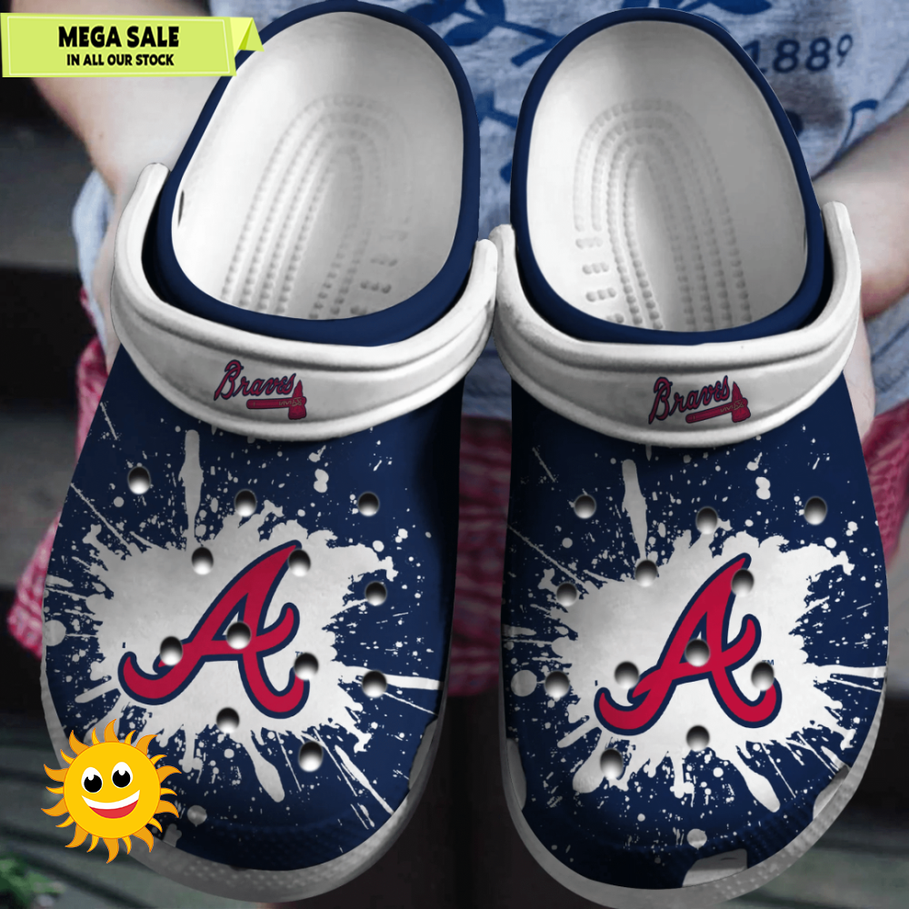 Braves White Navy Crocband Crocs Clog Shoes 365crocs 1jpg
