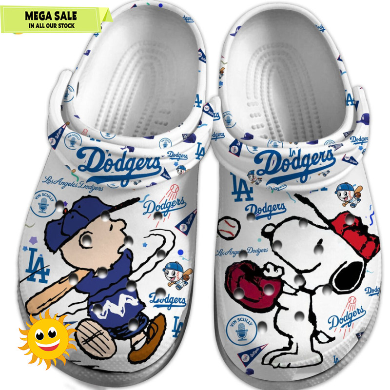 Los Angeles Dodgers Snoopy Peanuts MLB Cartoon Comfortable Clogs Shoes Crocs  365crocs 2jpg