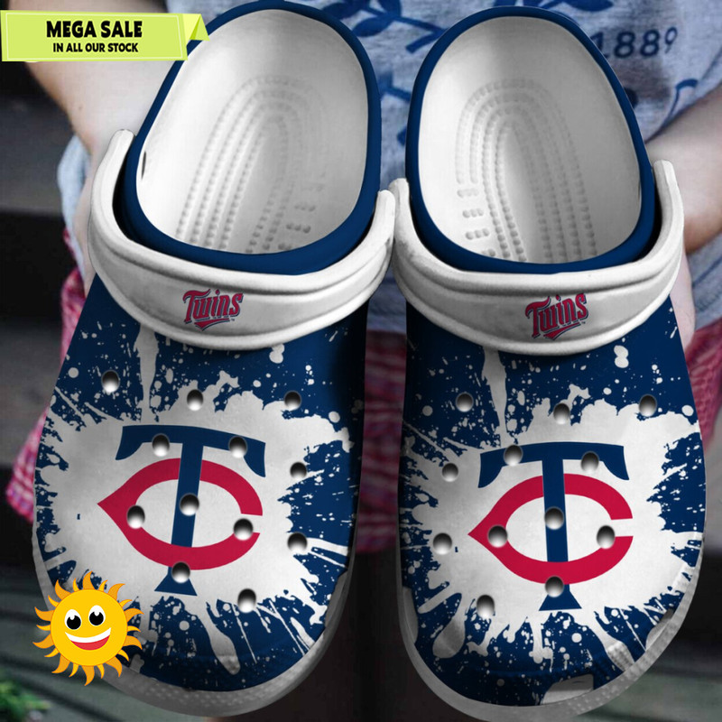 Minnesota Twins WhiteNavy Baseball Inspired Clogs Step in Team Elegance  365crocs 1jpg