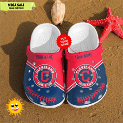 mlb baseball cleveland indians personalized crocs clog shoes, custom crocs