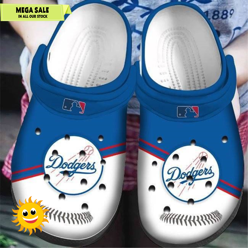 Mlb Los Angeles Dodgers White Blue Crocs Clog Shoescrocband Clog  365crocs 1jpg