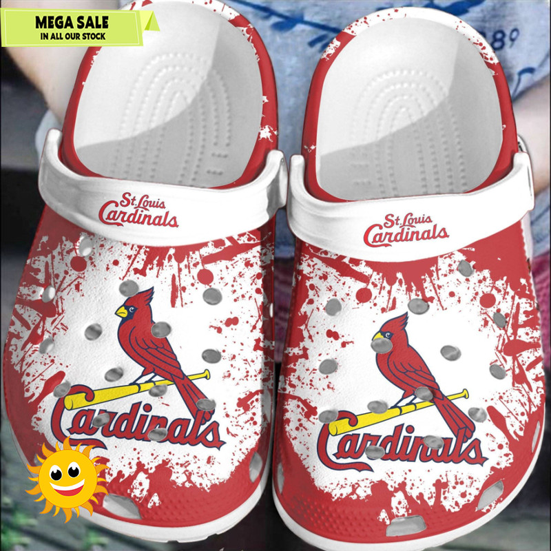 Mlb Team St Louis Cardinals Red  White Crocs Clog Shoesshoes  365crocs 1jpg