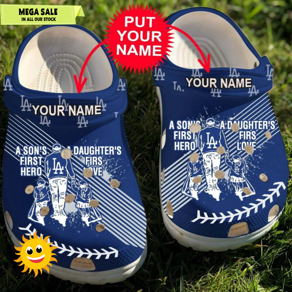 Personalized Crocs Dad And Son Daughter Mlb Dooger La Team Crocs Crocband Clogs 365crocs 1jpg