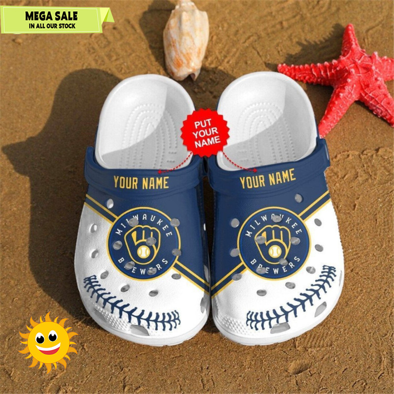 Personalized Milwaukee Brewers Football Team Crocs Clog Custom Name Shoes  365crocs 1jpg