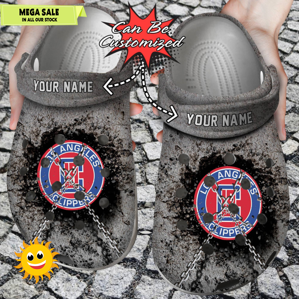 Basketball Crocs LA Clippers Personalized Chain Breaking Wall Clog Shoes  365crocsjpg
