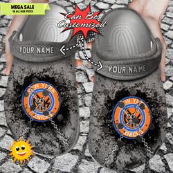 basketball ny knicks personalized chain breaking wall clog crocs shoes, custom crocs